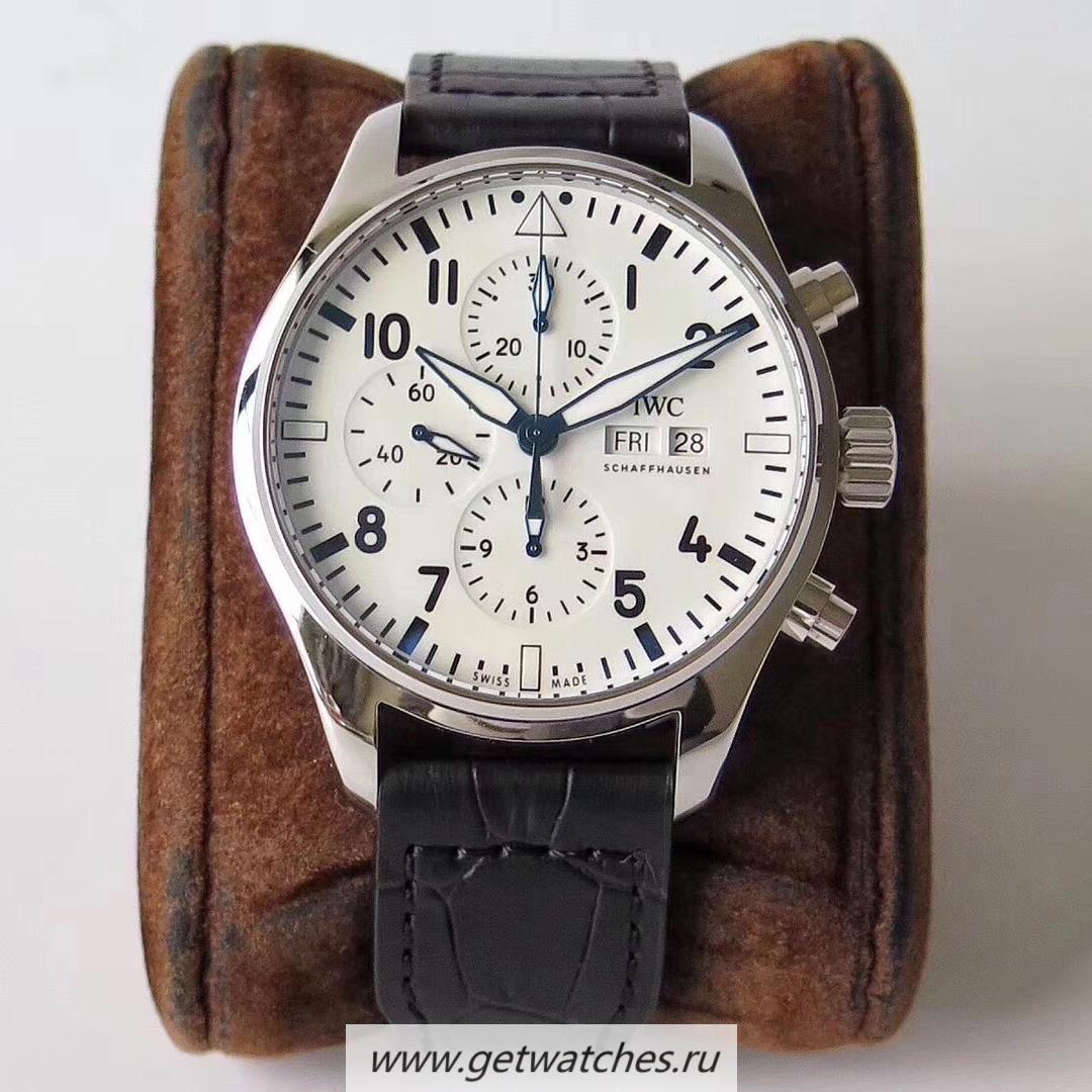 Shop IWC Pilot Chrono Edition 150 Years IW377725 ZF SS White Dial 7750
