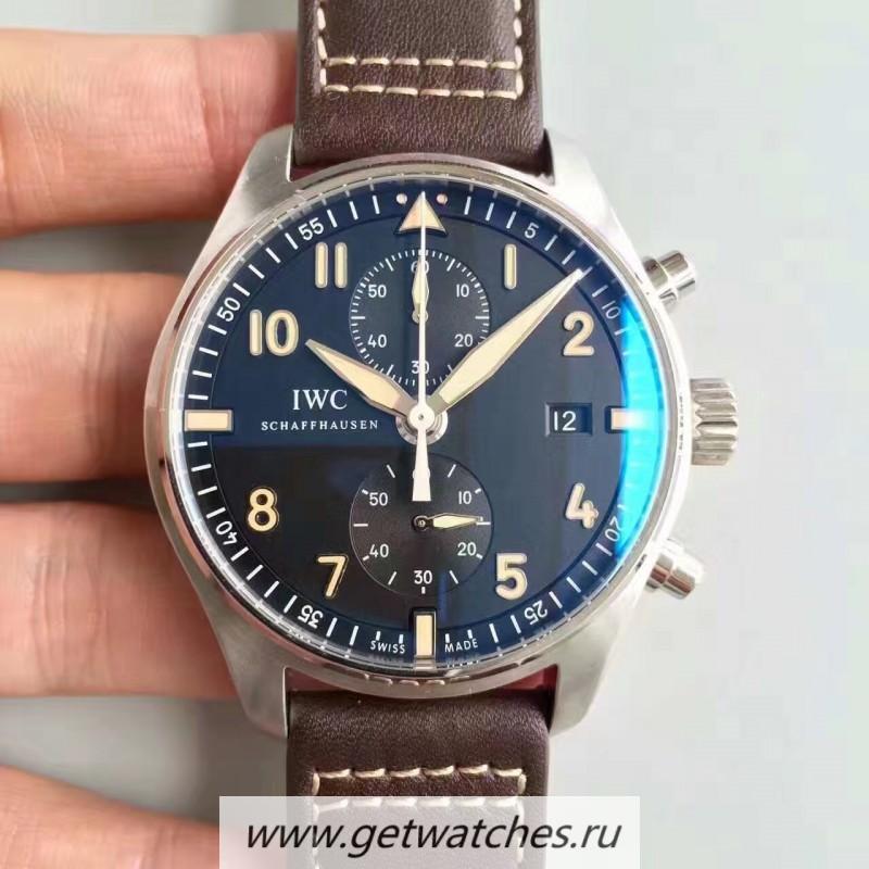 Copy IWC Pilot Chrono IW387808 ZF SS Black Dial 7750