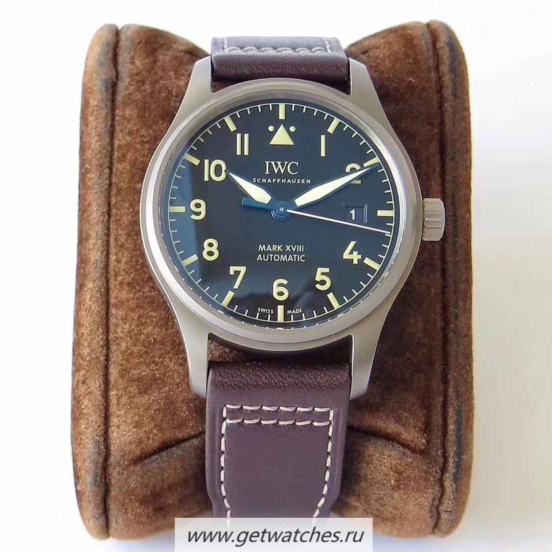 Shop IWC Pilot Mark XVIII Heritage IW327006 GSF Titanium Black Dial 2892