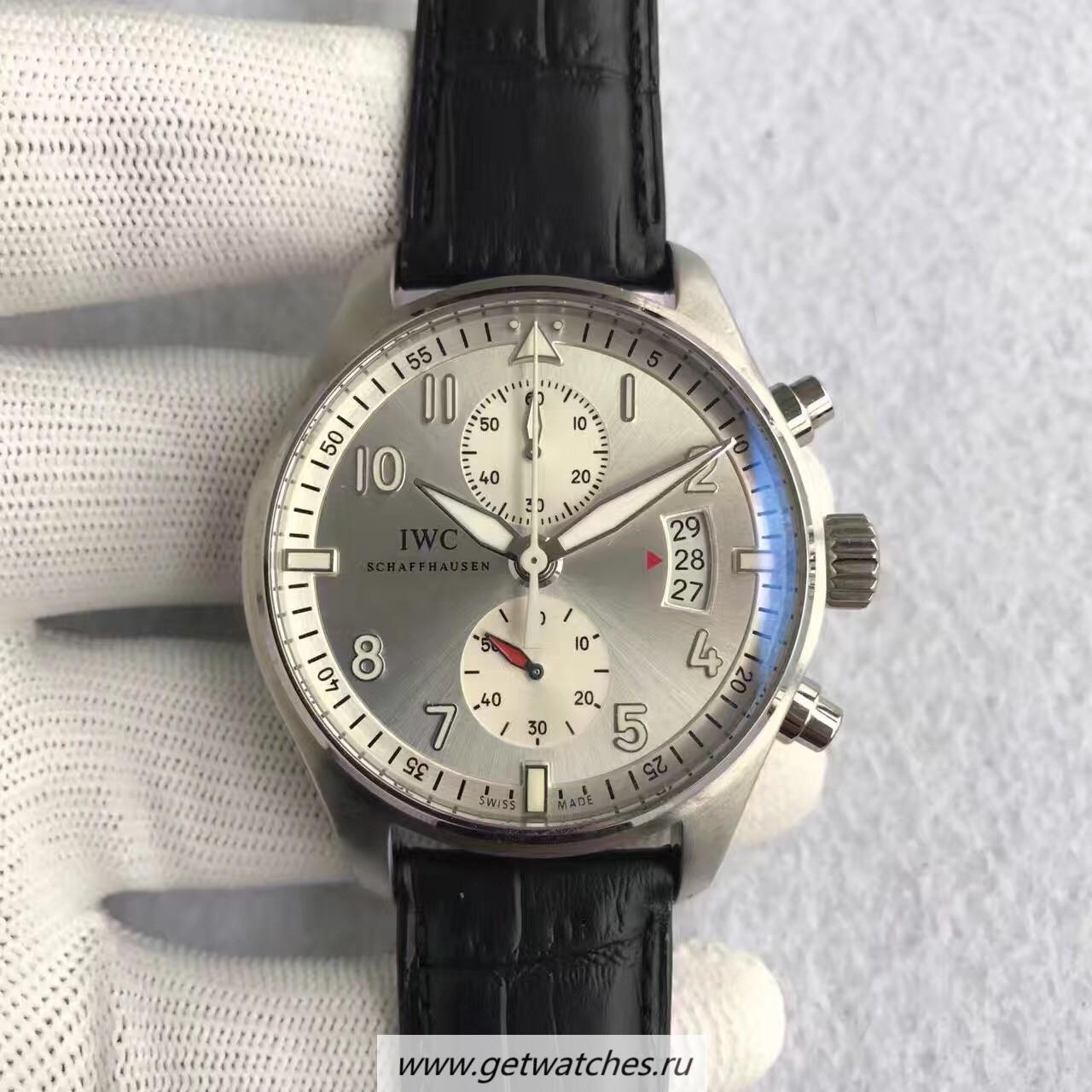 Replica IWC Pilot Spitfire Chrono JU-AIR Edition IW387809 ZF SS Silver Dial 7750