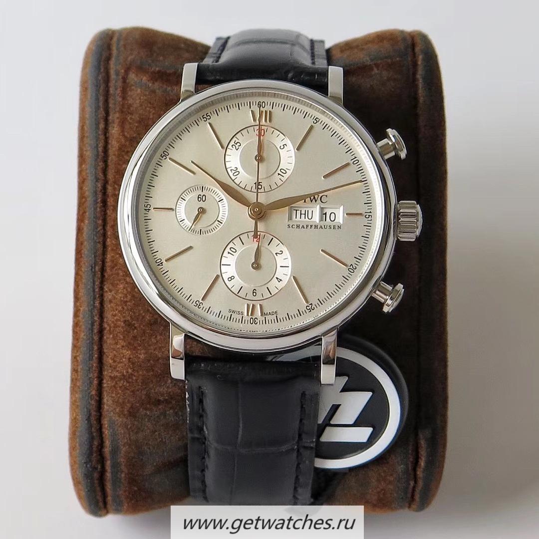 Perfect Replica IWC Portofino Chrono IW391022 ZF SS Silver Dial 7750