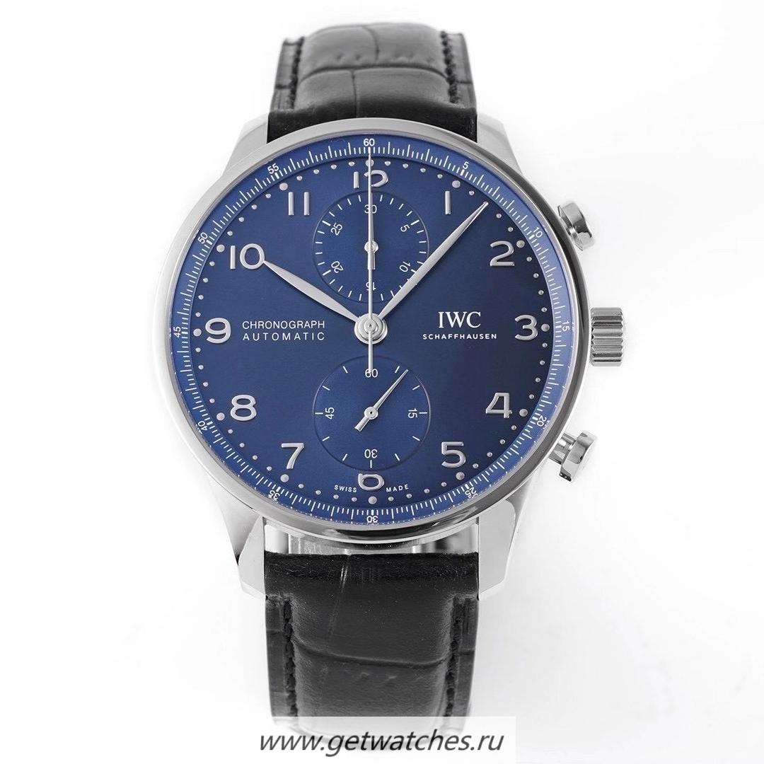 Perfect Replica IWC Portugieser Chrono IW371606 ZF SS Blue Dial 69355
