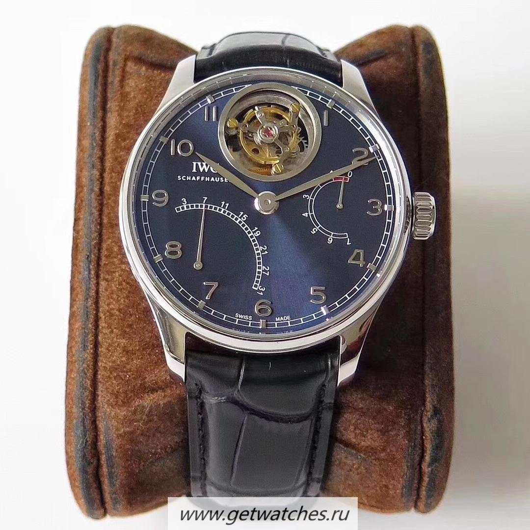 Best Price IWC Portugieser Tourbillon Mystere Retrograde IW504601 ZF SS Blue Dial Tourbillon