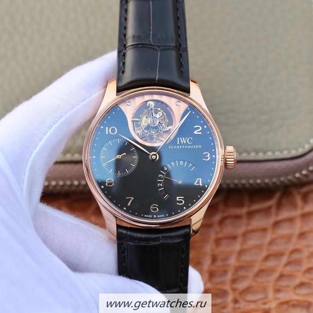 Shop IWC Portugieser Tourbillon Mystery IW504602 ZF Rose Gold Black Dial Tourbillon