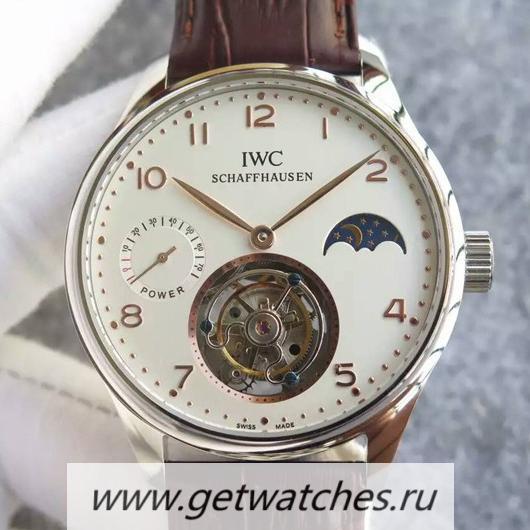 Best Price IWC Portuguese Regulateur Tourbillon SS White Dial Gold Markers Tourbillon