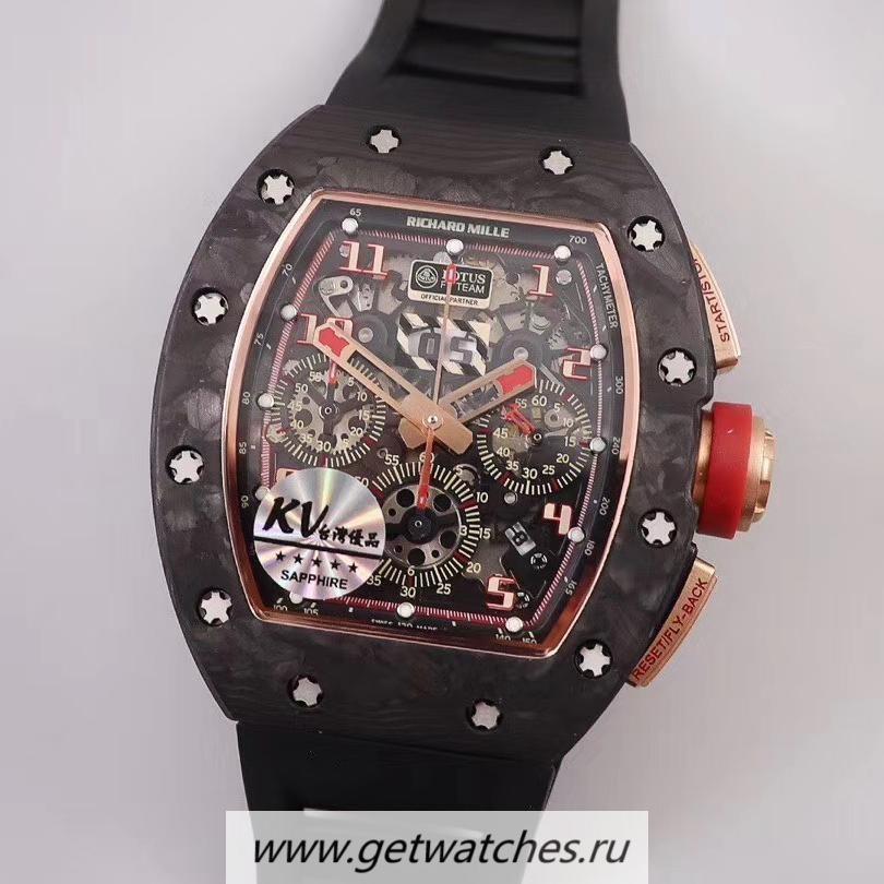 Replica Richard Mille RM011 NTPT Chrono Lotus F1 Team Romain Grosjean KVF Forged Carbon Black Dial 7750 V2