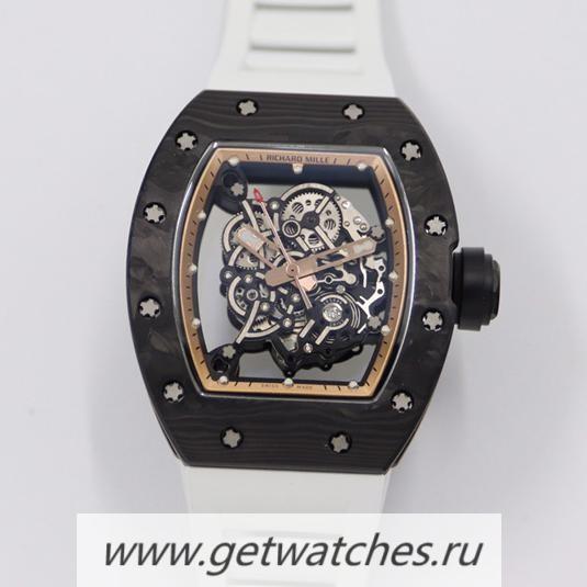 NEW Replica Richard Mille RM055 KVF V3 NTPT Gold Dial White Rubber Strap M8215