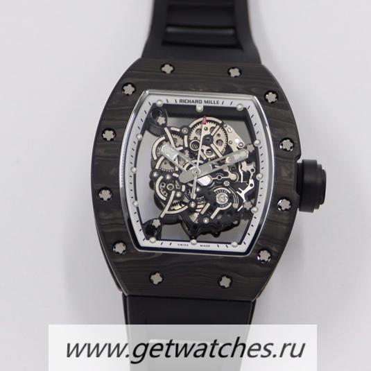 Fake Richard Mille RM055 KVF V3 NTPT White Dial Black Crown M8215