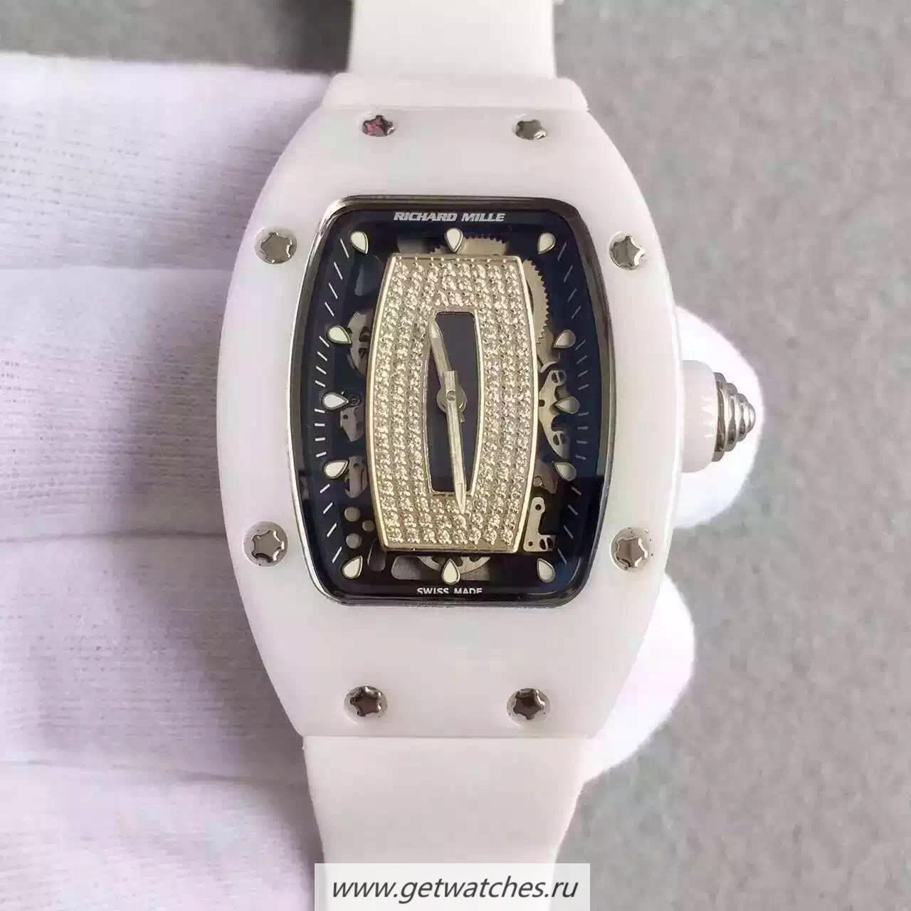 High Quality Richard Mille RM07 Ladies Ceramic Black & D1am0nds Dial M6T51