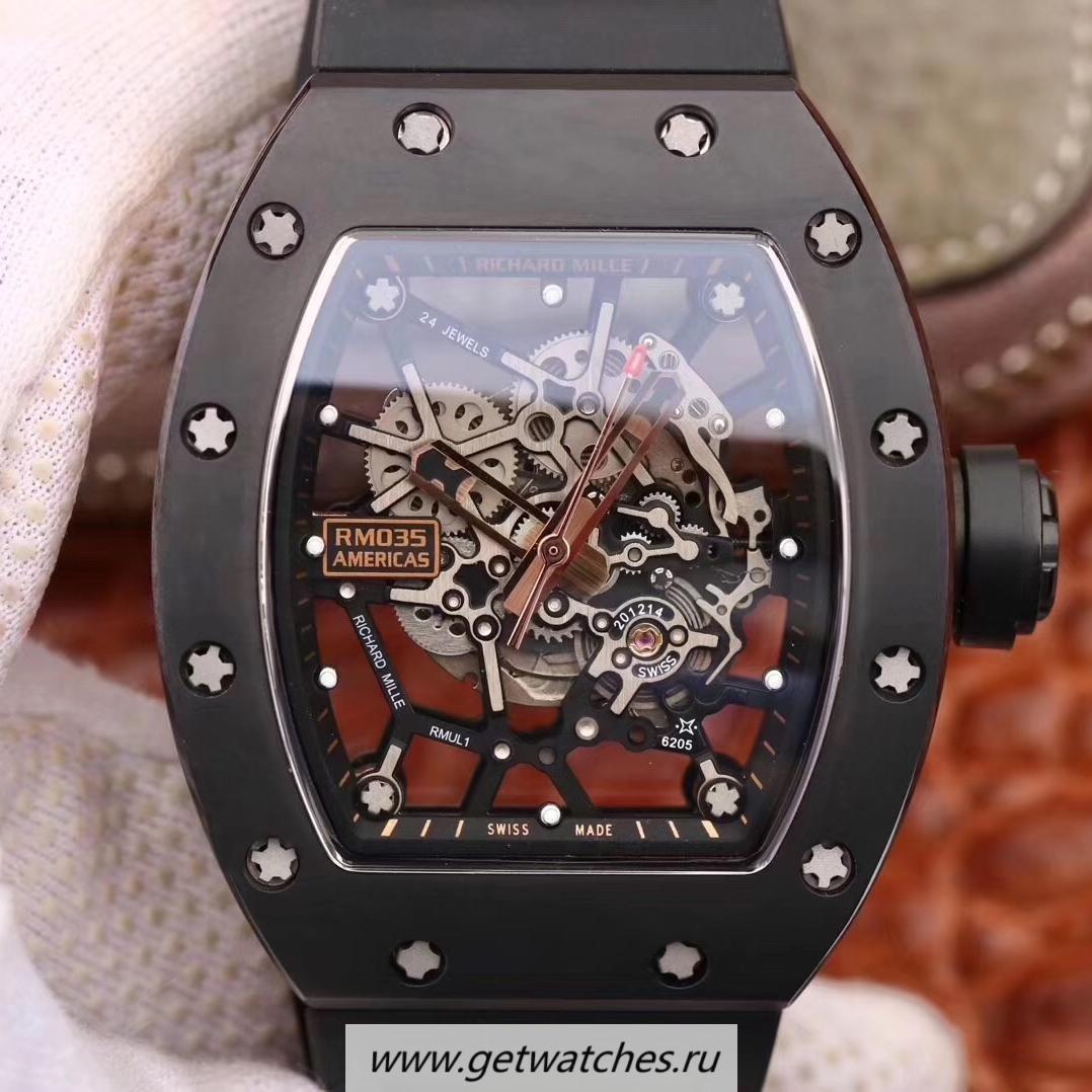Shop Richard Mille RM35-02 Americas KVF Ceramic & Rose Gold Skeleton Dial M8215