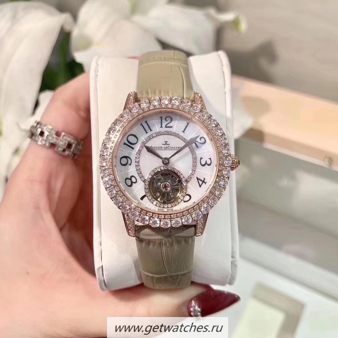 NEW Replica Jaeger-LeCoultre Rendez-Vous Ladies Tourbillon Q3412105 Noob Factory Rose Gold & D1am0nds MOP Dial Caliber 978