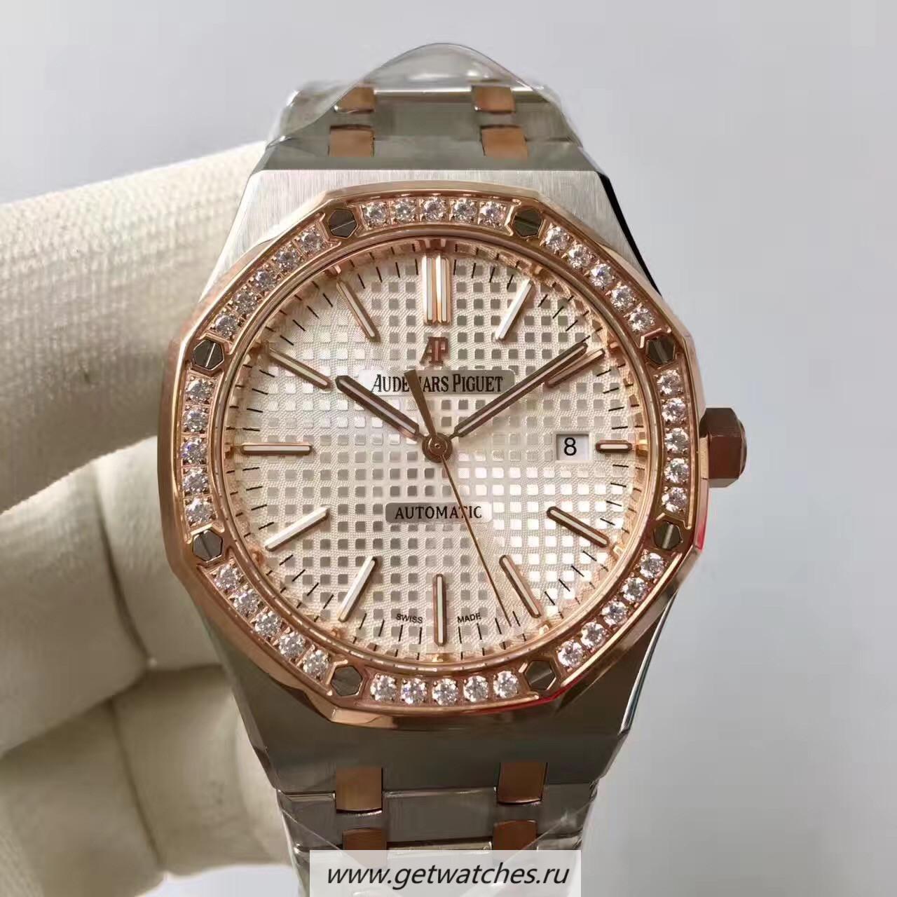 Replica Audemars P1g*et Royal Oak 15400 JF SS & D1am0nds Silver Dial 3120