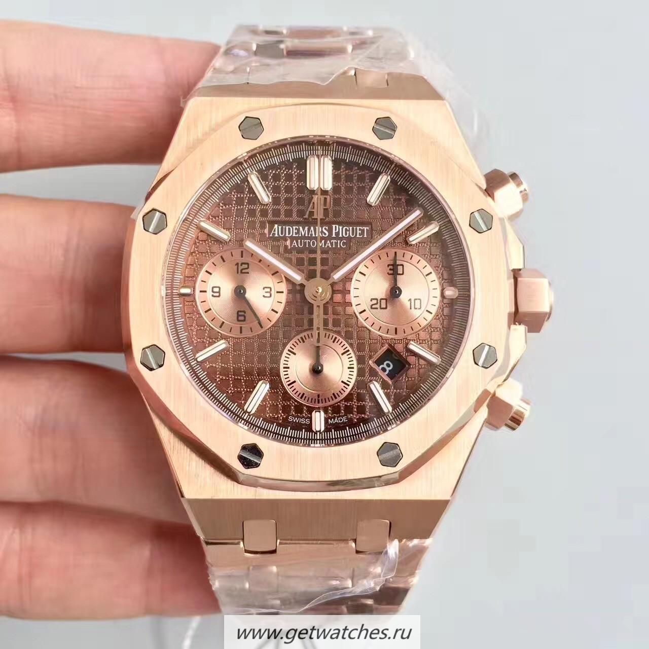 Shop Audemars P1g*et Royal Oak Chrono 26331 JHF Rose Gold Chocolate Dial 7750