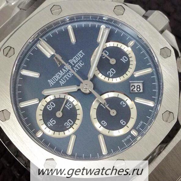 Perfect Replica Audemars Royal Oak Chrono 26331 SS Blue Dial 7750