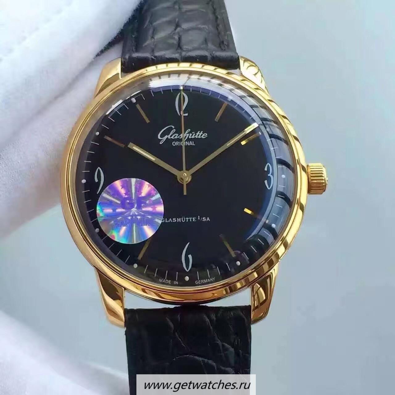 Perfect Replica Glashutte Senator Sixties 39-52-01-01-04 GF Rose Gold Black Dial Caliber 39-52