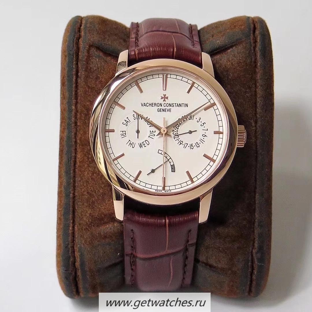 Perfect Replica Vacheron C0nstan1n Traditionnelle Day-Date 85290/000R-9969 AIF Rose Gold Silver Dial 2475SC