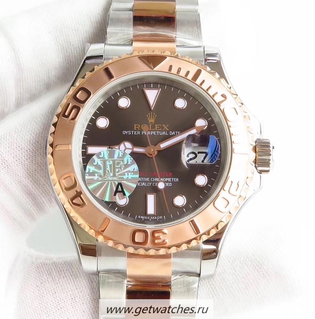Fake R01ex Yacht-Master 40 116621 JF SS & Rose Gold Chocolate Dial 3135